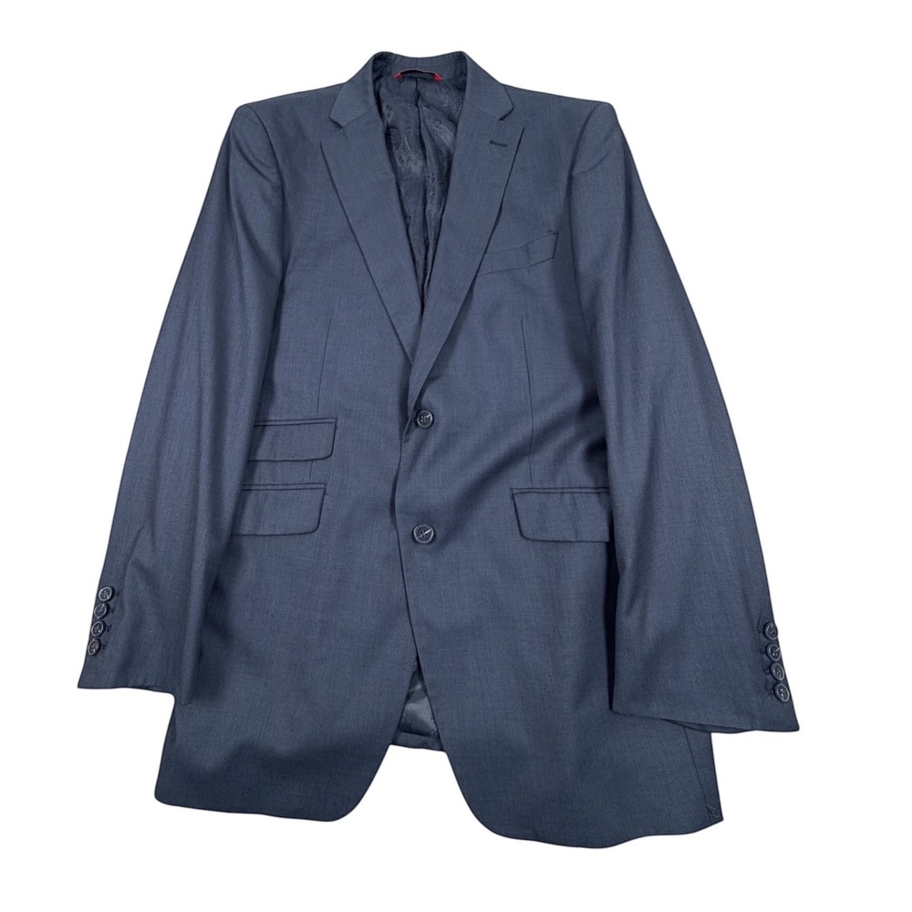 Bianco Brioni Loro Piana 150s Mens Blazer  Wool Blue Paisley Lining 42R
